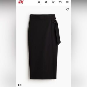 NWT H&M - Elegant Black Midi Skirt